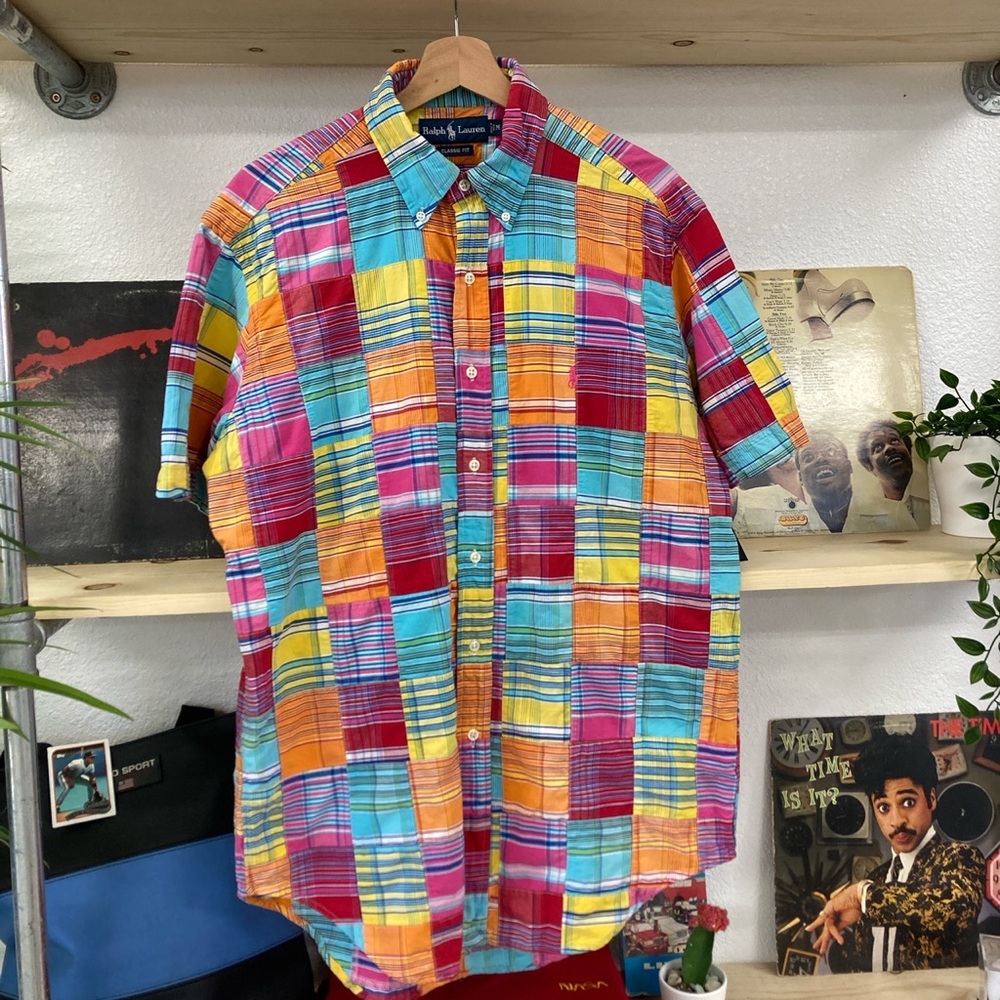 2004 Ralph Lauren Patchwork Plaid Button Up - image 3